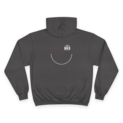 Champion Hoodie with Smile Graphic, Cozy Streetwear