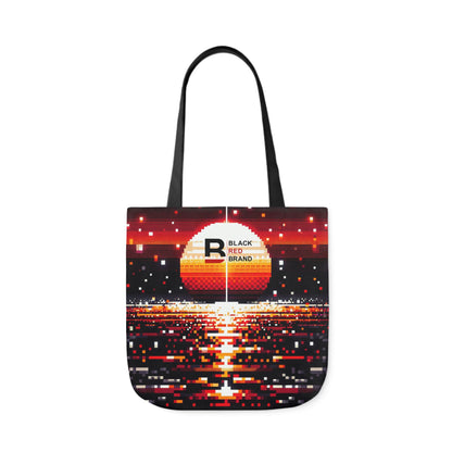 Sunset Vibe Canvas Tote Bag with 5-Color Straps