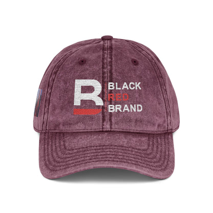 Vintage Embroidered Cap | Black Red Brand Logo