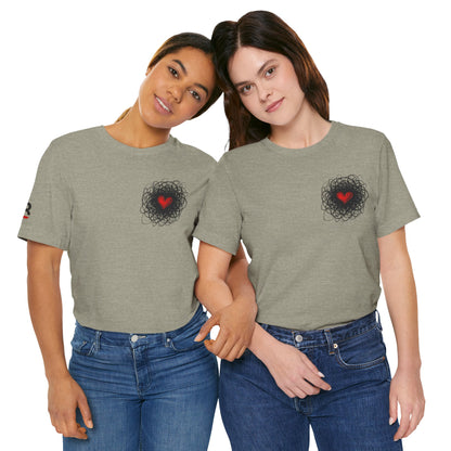 Black Red Doodle Heart