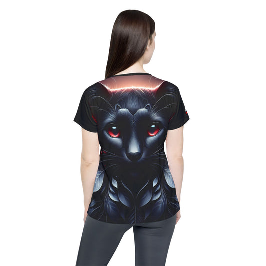 Black Red Cat Woman | Sports Jersey - Cool Athletic Tee for Cat Lovers