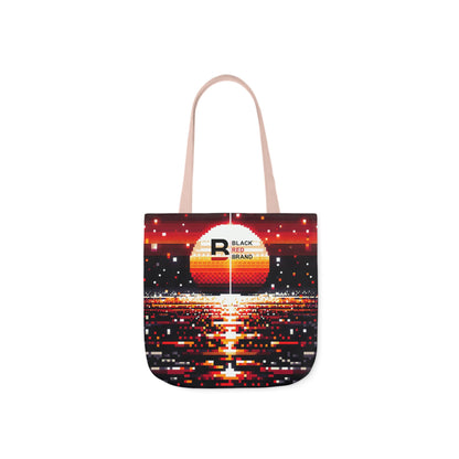 Sunset Vibe Canvas Tote Bag with 5-Color Straps