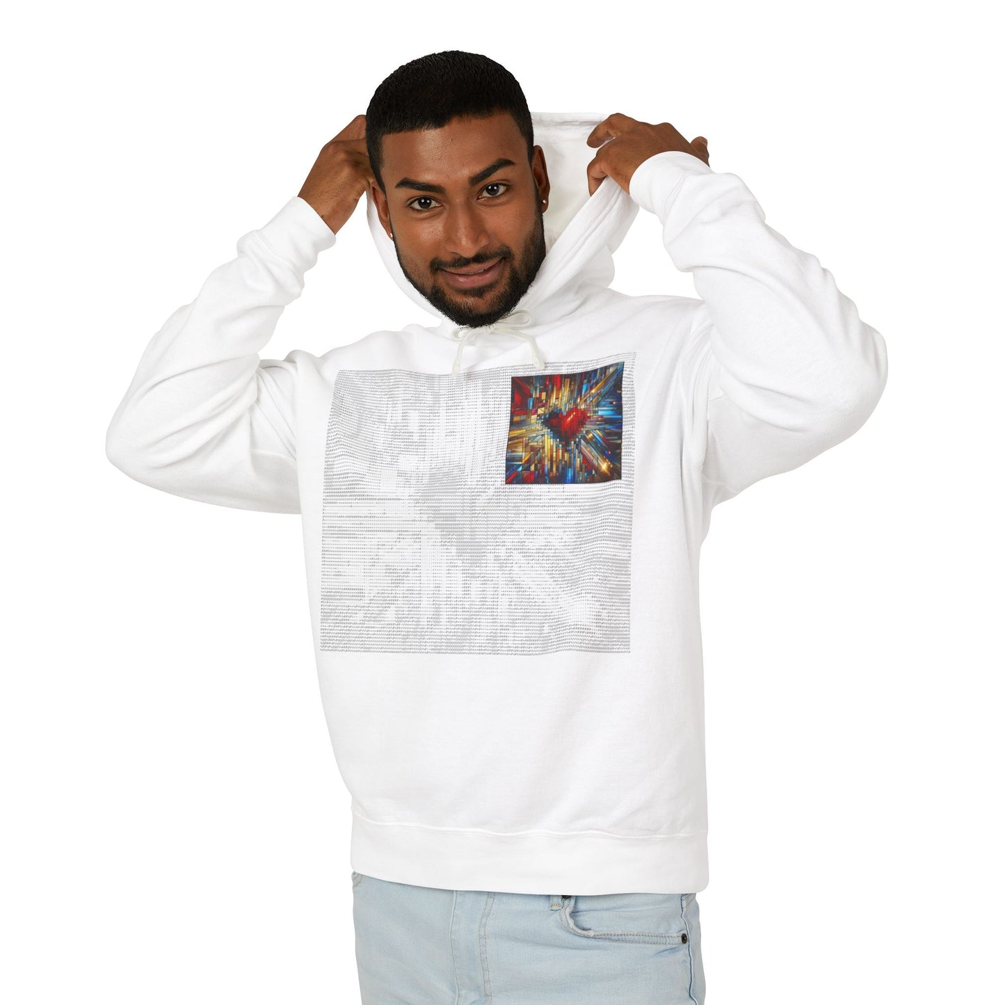 ASCII Mosaic Heart | Digital Love Hoodie