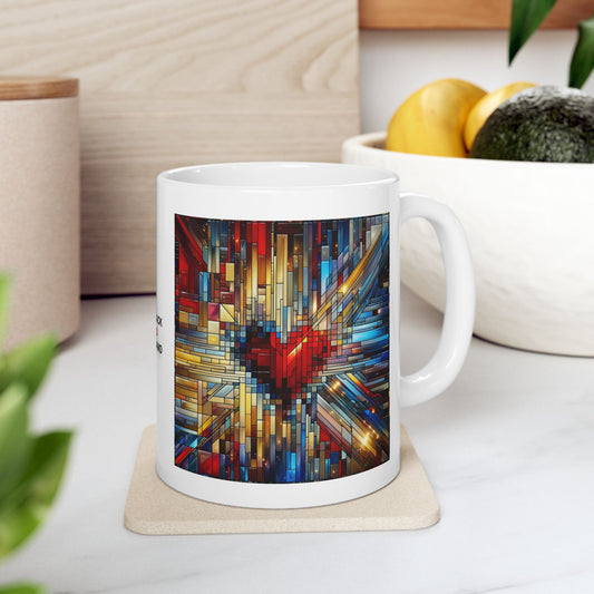 Mosaic Heart (Love and Logic) | Coder’s Coffee Mug White