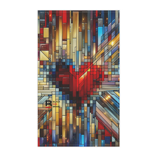 Mosaic Heart Tea Towels - Colorful Cotton Kitchen Accessories