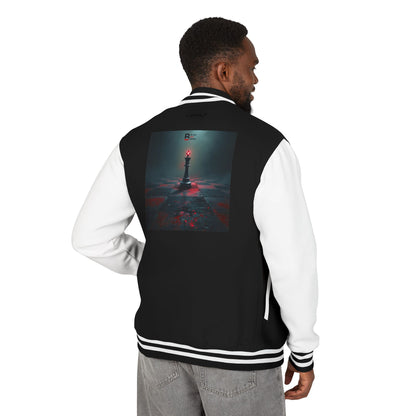 LONE KING Unisex Heavyweight Letterman Jacket - Bold Graphic Chess Design