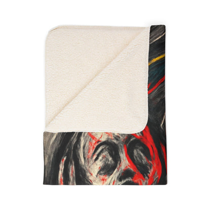 Black Red Scream - Fleece Sherpa Blanket