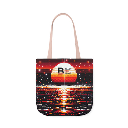 Sunset Vibe Canvas Tote Bag with 5-Color Straps