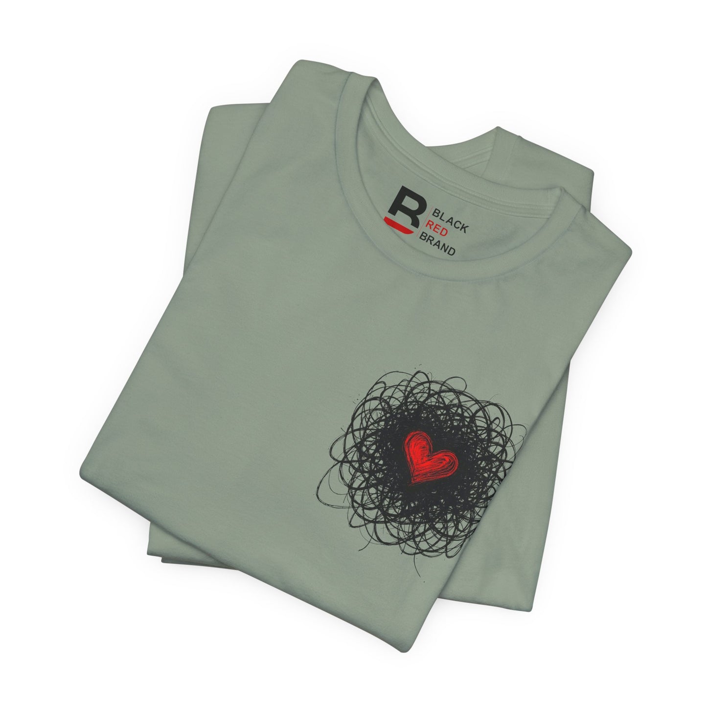 Black Red Doodle Heart
