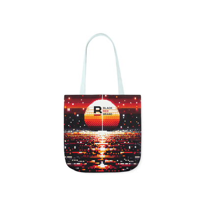 Sunset Vibe Canvas Tote Bag with 5-Color Straps
