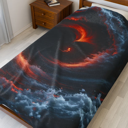Cosmic Swirl | Heart and Angel Velveteen Plush Blanket