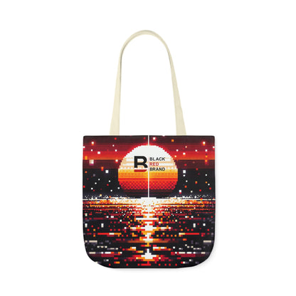 Sunset Vibe Canvas Tote Bag with 5-Color Straps