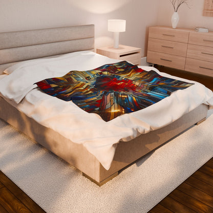 Mosaic Heart | Velveteen Plush Blanket