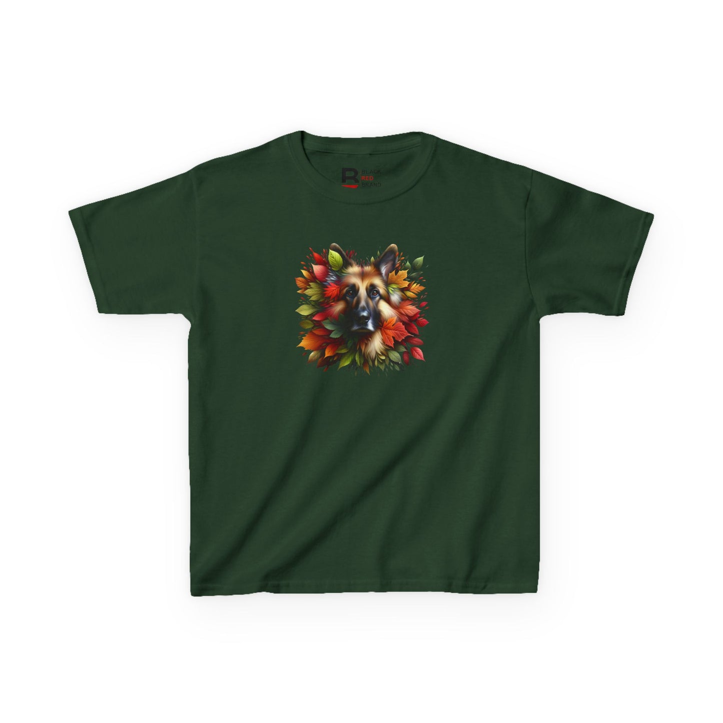 Black Red Dog | Canine in Colorful Leaves