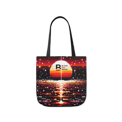 Sunset Vibe Canvas Tote Bag with 5-Color Straps