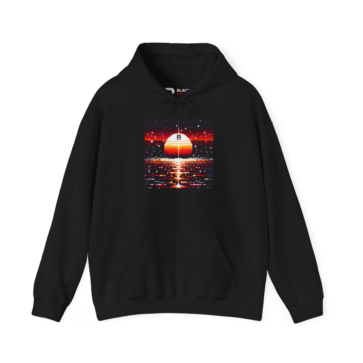 Black Red Sun | Pixelated Sunrise