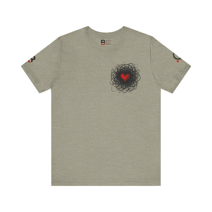 Black Red Doodle Heart