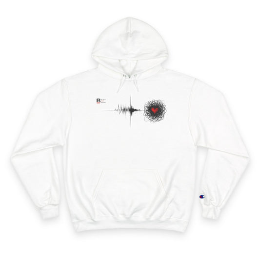 Black Red Doodle Heart | Champion Hoodie