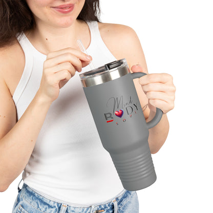 Mind Body Soul Insulated Travel Mug - 40oz Motivational Drinkware for Wellness Enthusiasts
