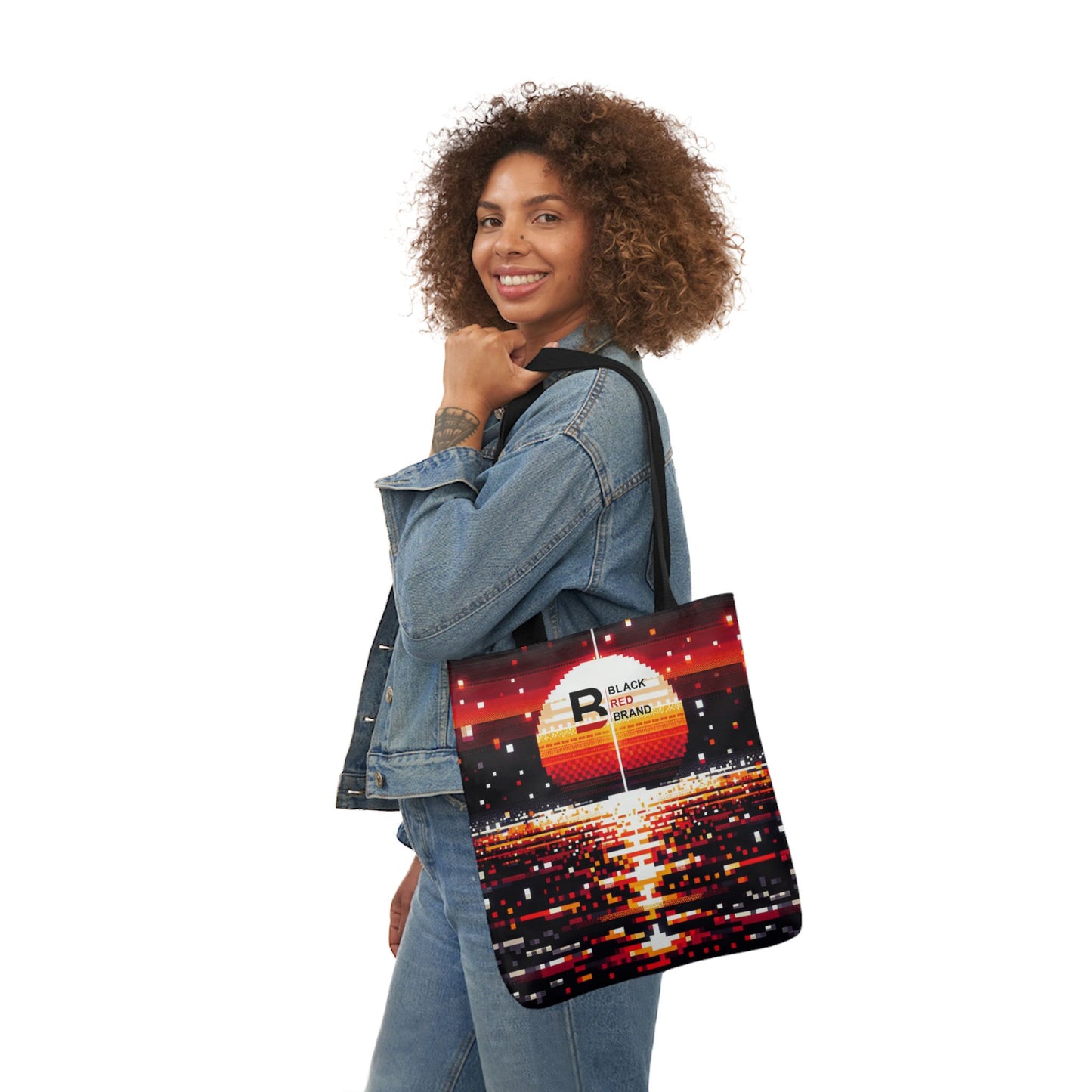 Sunset Vibe Canvas Tote Bag with 5-Color Straps
