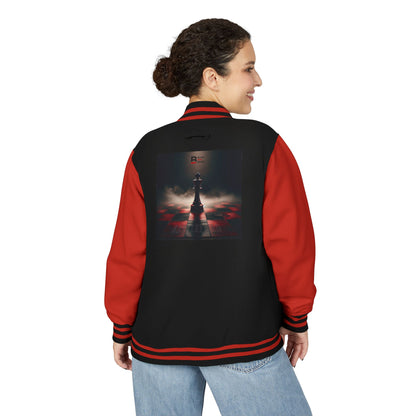 LONE QUEEN Unisex Heavyweight Letterman Jacket with Bold Graphic Design - Stylish and Versatile