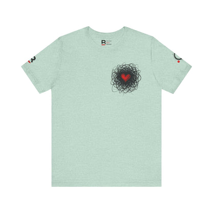 Black Red Doodle Heart