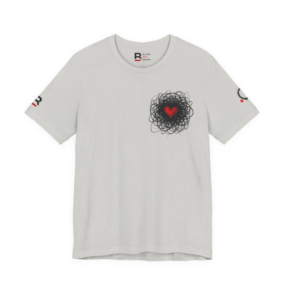 Black Red Doodle Heart