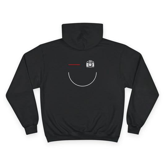 Champion Hoodie with Smile Graphic, Cozy Streetwear