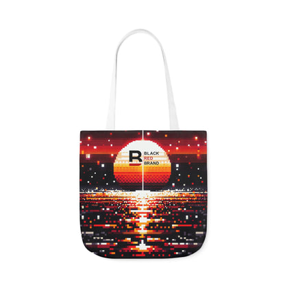 Sunset Vibe Canvas Tote Bag with 5-Color Straps