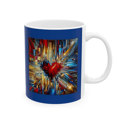 Mosaic Heart (Love and Logic) | Coder’s Coffee Mug Blue