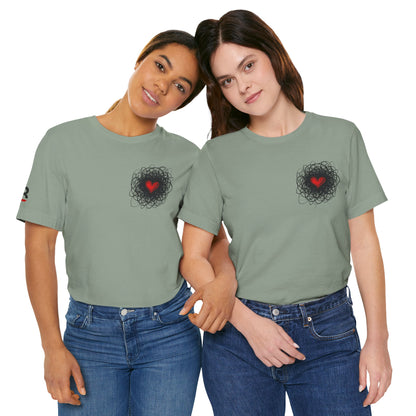 Black Red Doodle Heart