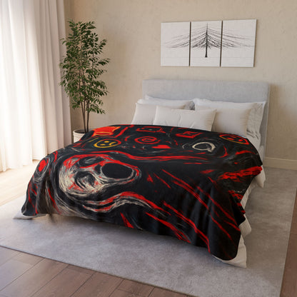 Black Red Scream - Fleece Sherpa Blanket