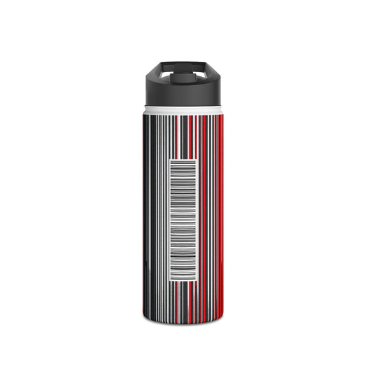 Black Red Barcode | Stylish Stainless Steel Water Bottle