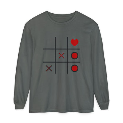 Heart Tic-Tac-Toe Long Sleeve T-Shirt