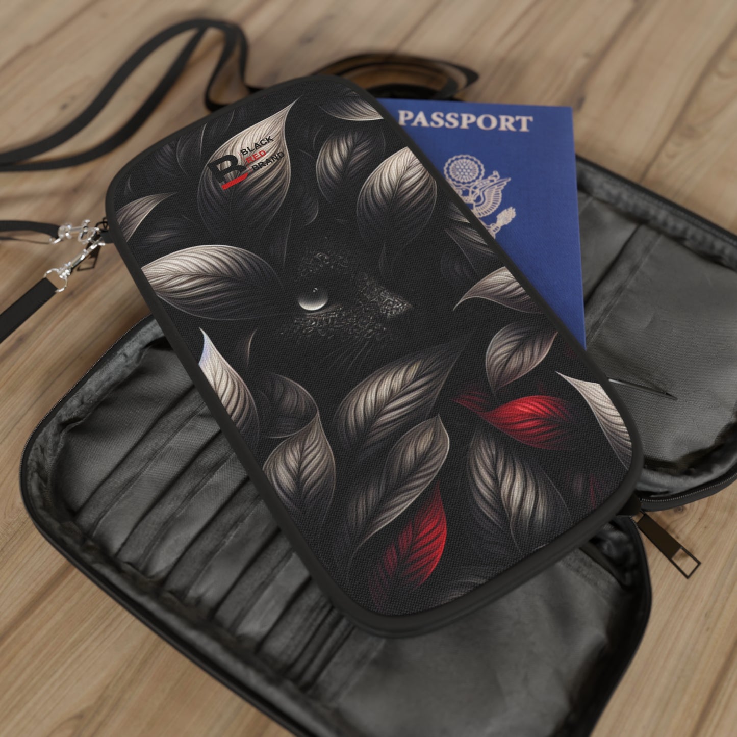 Black Red Passport Wallet – Guardian Cat