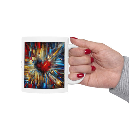 Mosaic Heart (Love and Logic) | Coder’s Coffee Mug White