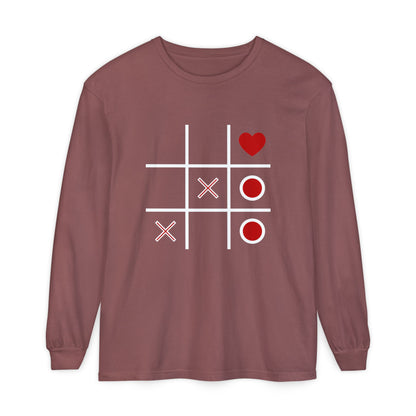 Heart Tic-Tac-Toe Long Sleeve T-Shirt