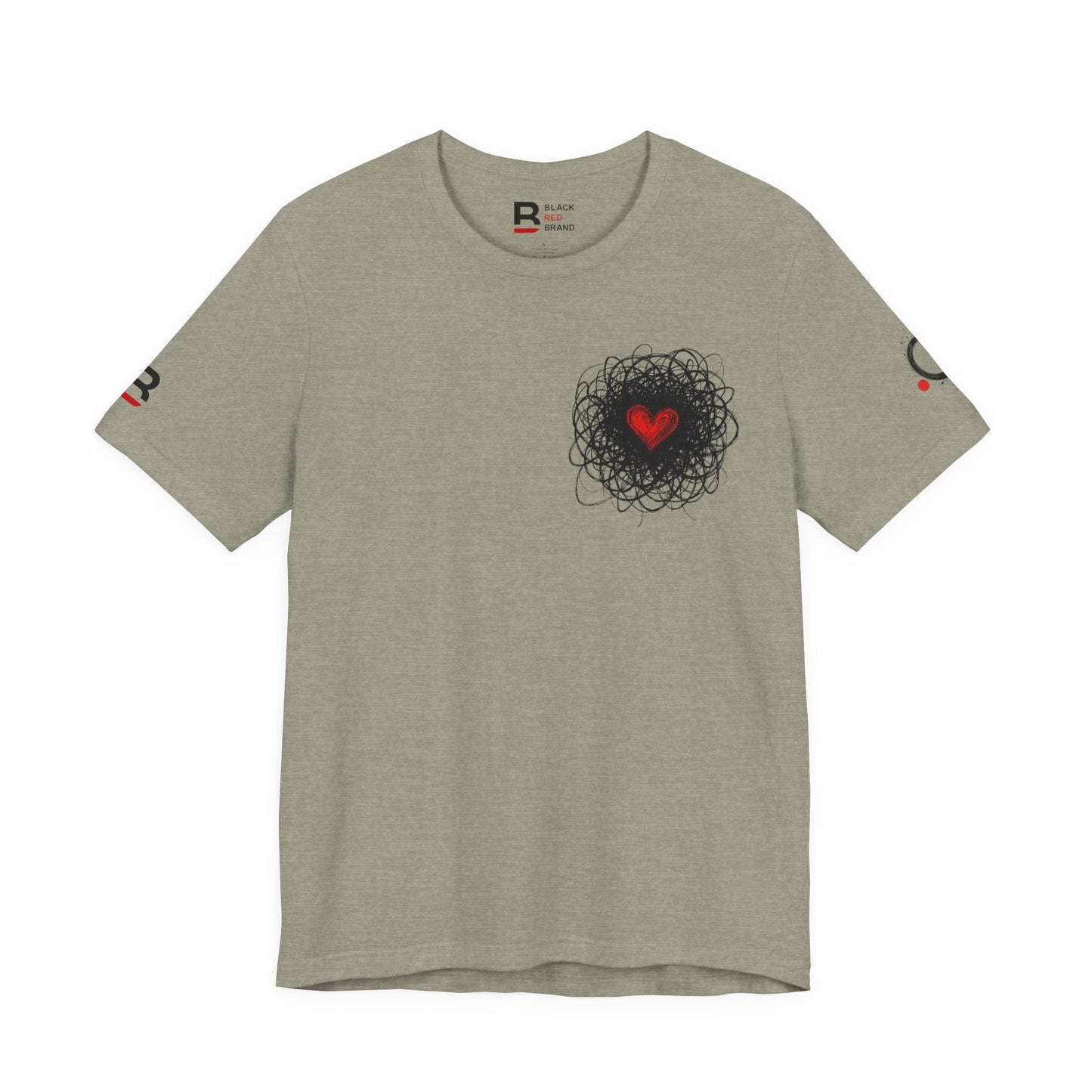 Black Red Doodle Heart