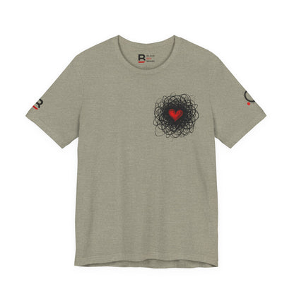 Black Red Doodle Heart