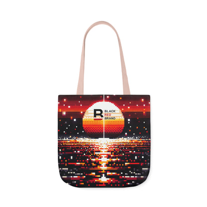 Sunset Vibe Canvas Tote Bag with 5-Color Straps