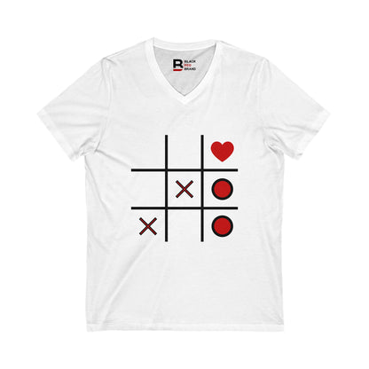 Heart & Tic Tac Toe V-Neck Tee