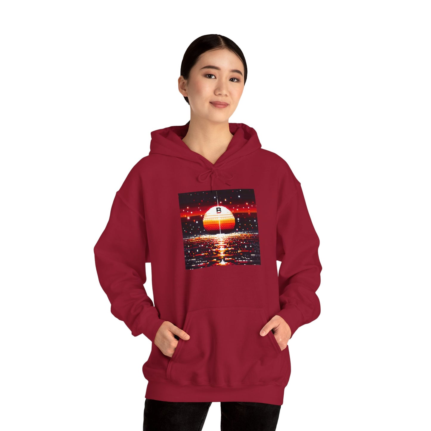 Black Red Sun | Pixelated Sunrise