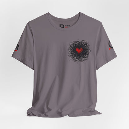 Black Red Doodle Heart