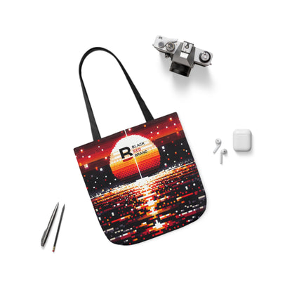 Sunset Vibe Canvas Tote Bag with 5-Color Straps
