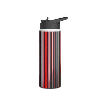 Black Red Barcode | Stylish Stainless Steel Water Bottle