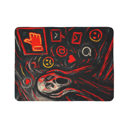 Black Red Scream - Fleece Sherpa Blanket