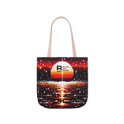 Sunset Vibe Canvas Tote Bag with 5-Color Straps