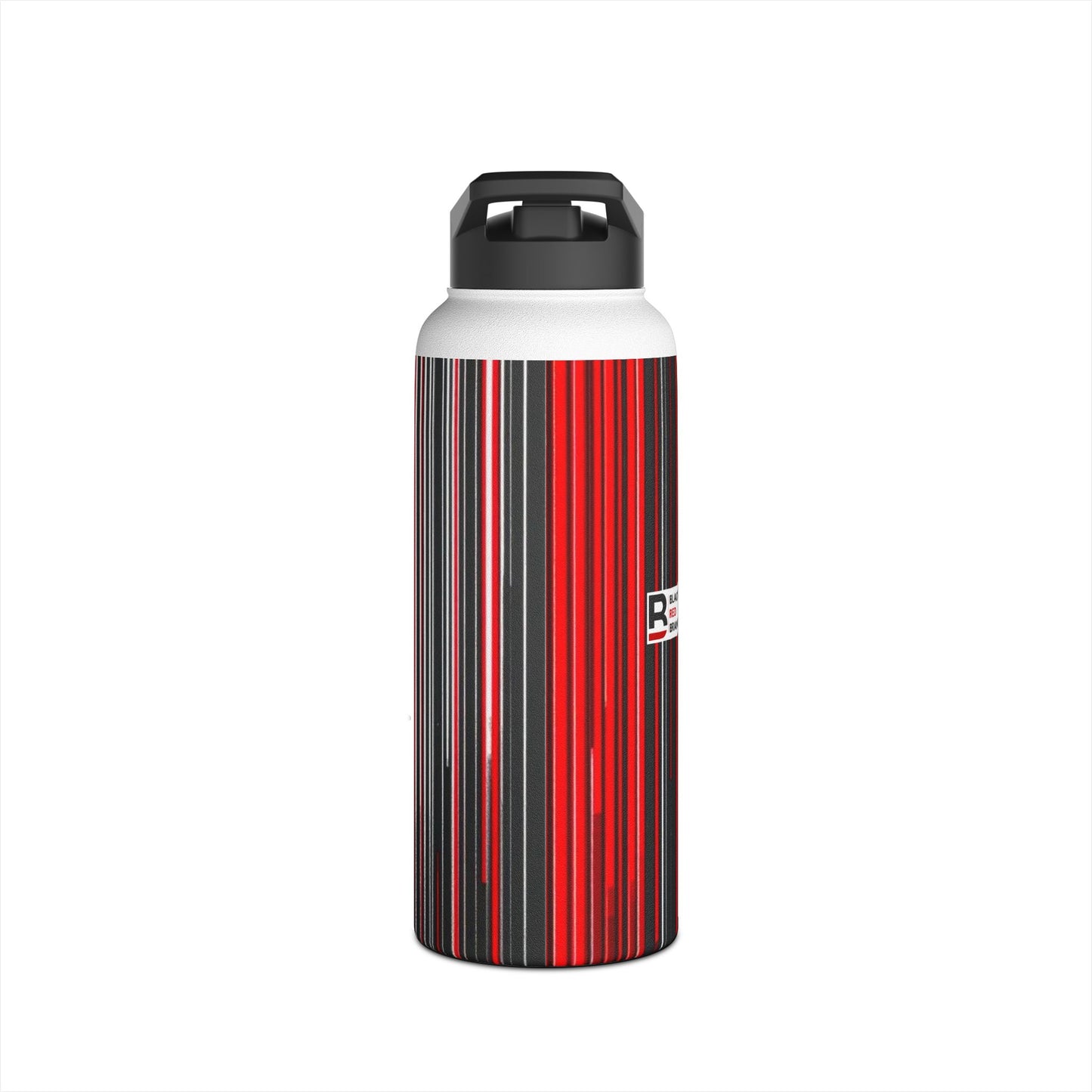 Black Red Barcode | Stylish Stainless Steel Water Bottle