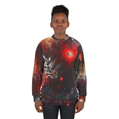 Black Red Pixels | Digital Bloom Sweatshirt