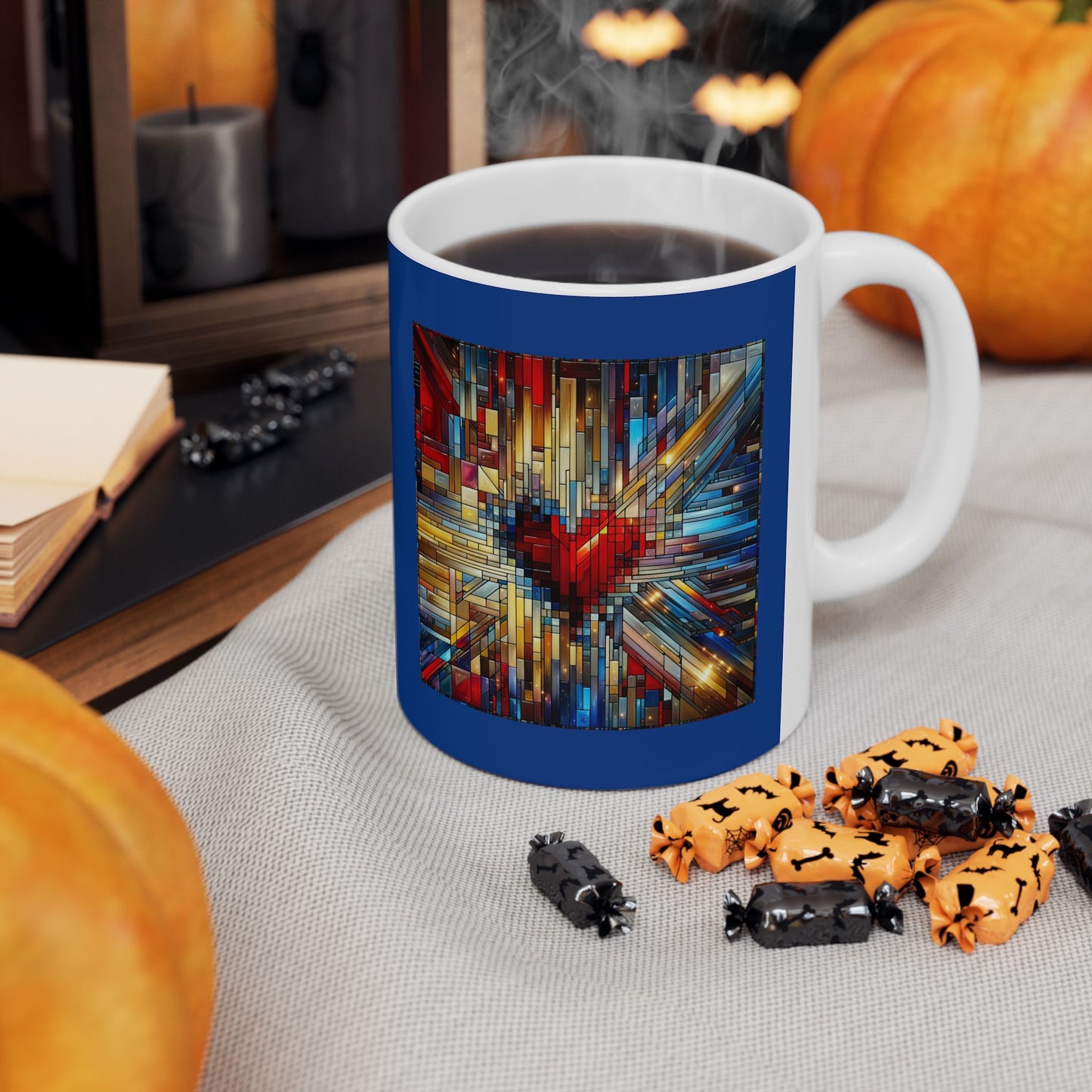 Mosaic Heart (Love and Logic) | Coder’s Coffee Mug Blue